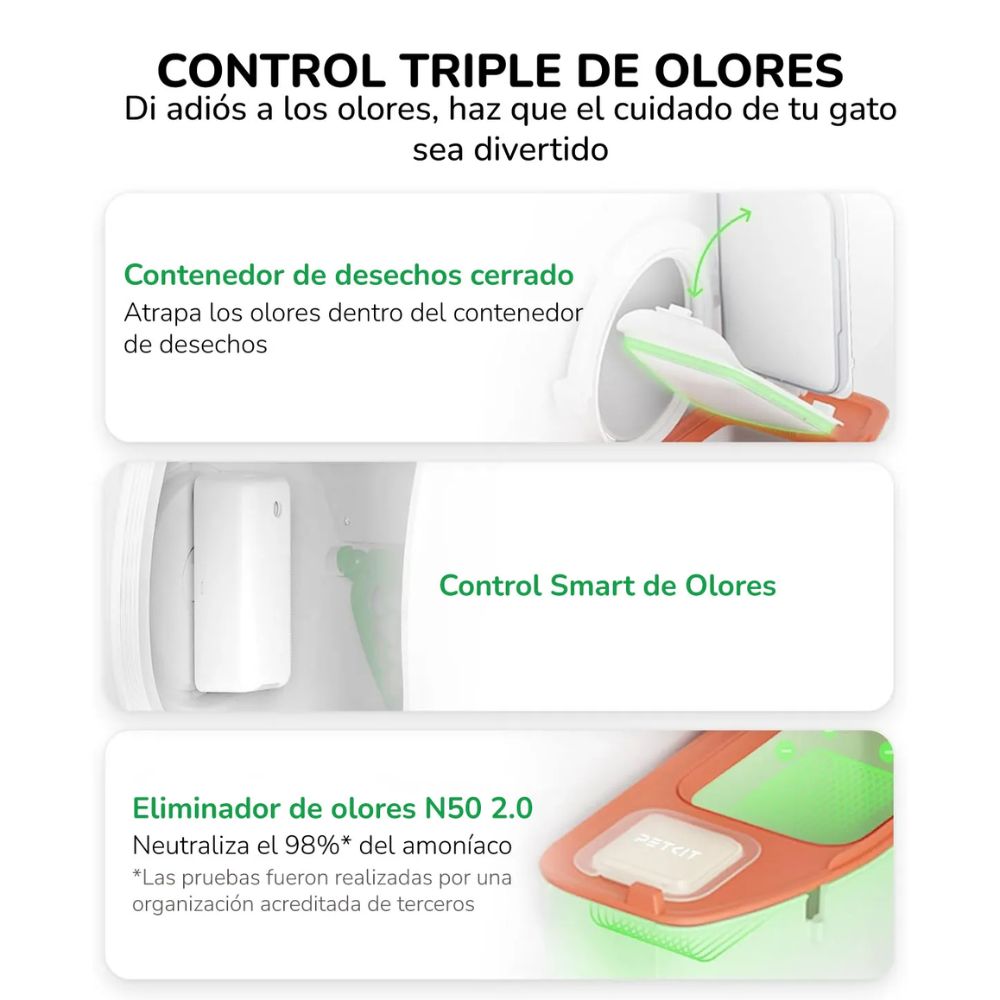 PETKIT PURAMAX 2 PREMIUM ARENERO AUTOMÁTICO PARA GATOS CON ACCESORIOS - 3