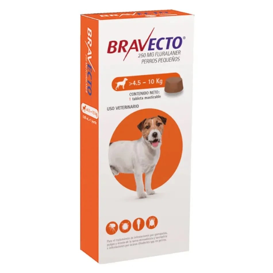 BRAVECTO PERRO PEQUEÑO 4.5–10 KG – ANTIPULGAS Y GARRAPATAS MASTICABLE 3 MESES - 1