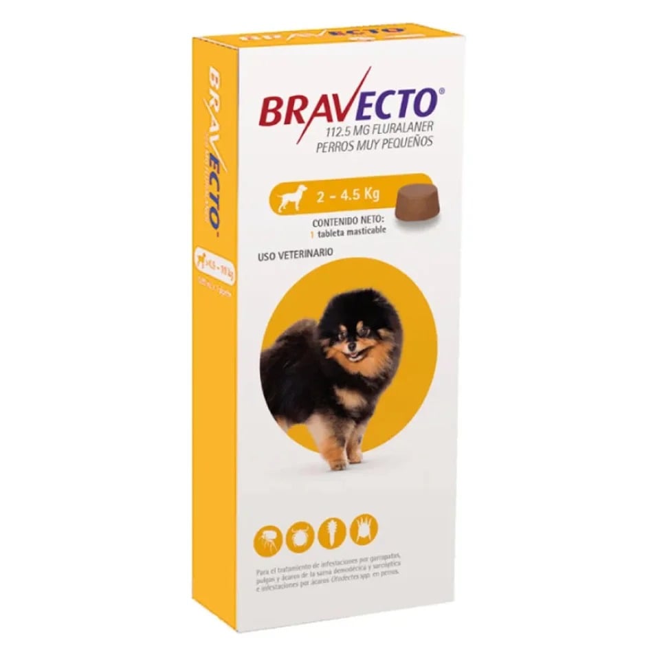 BRAVECTO PERRO PEQUEÑO 2–4.5 KG – ANTIPULGAS Y GARRAPATAS MASTICABLE 3 MESES - 1