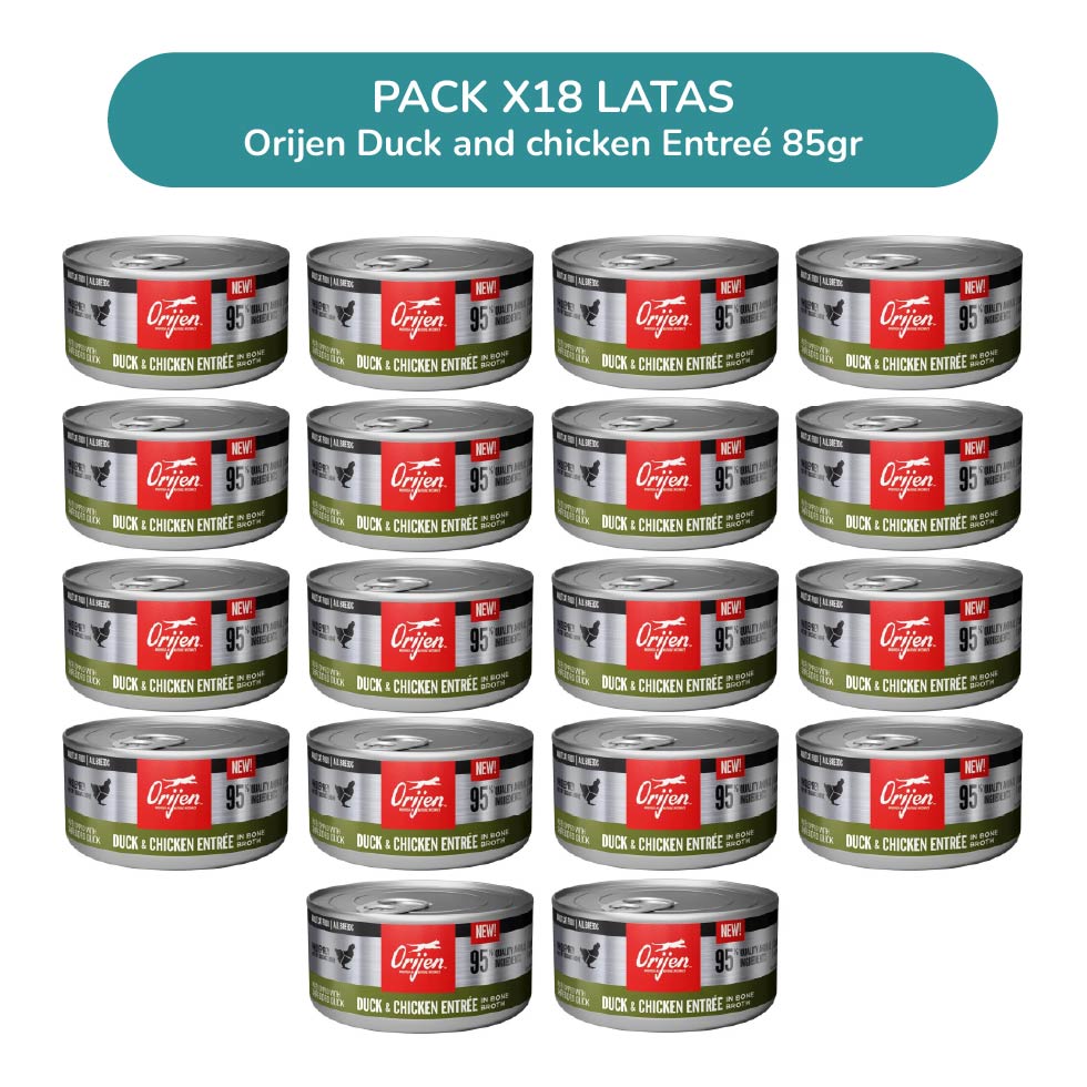 ORIJEN PATO Y POLLO ALIMENTO HÚMEDO PARA GATOS 85 G – PACK 18 LATAS - 1
