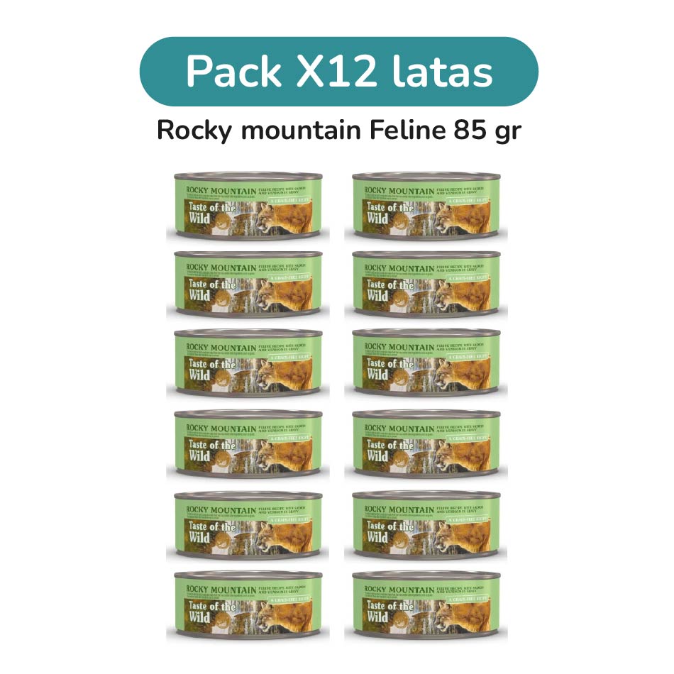 PACK X12 LATAS TASTE OF THE WILD ROCKY MOUNTAIN VENADO Y SALMÓN GATOS 85G - 1