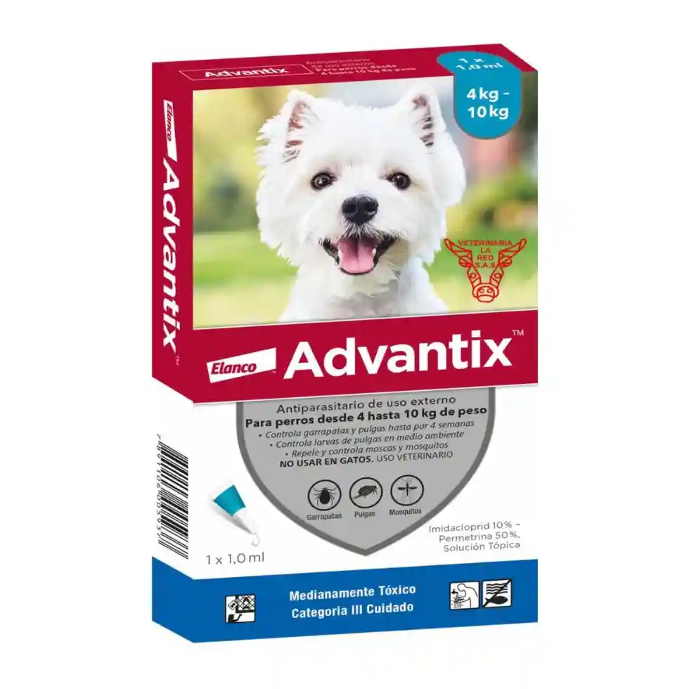 ADVANTIX 4 – 10 KG PIPETA ANTIPULGAS PARA PERROS - 1