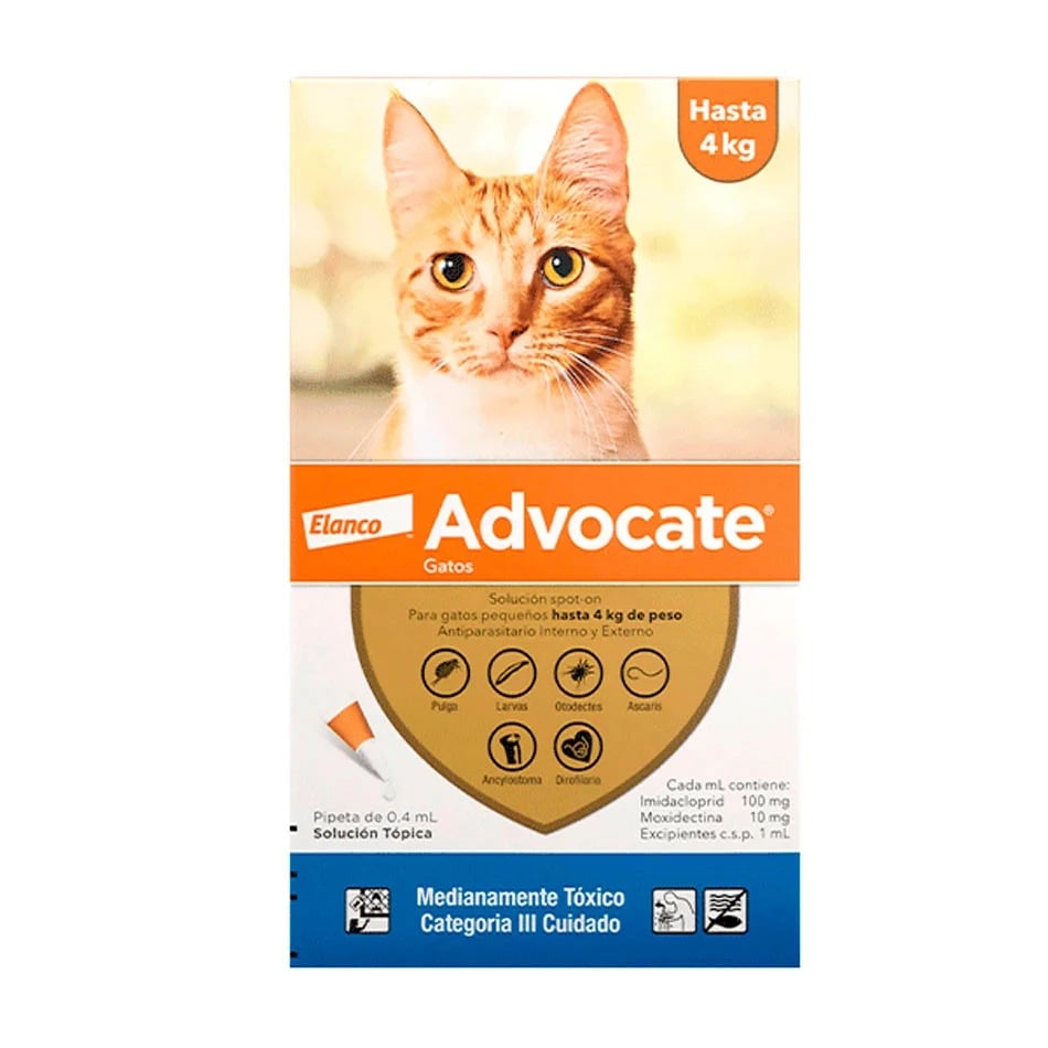 ADVOCATE HASTA 4 KG -  PIPETA ANTIPULGAS PARA GATOS - 1