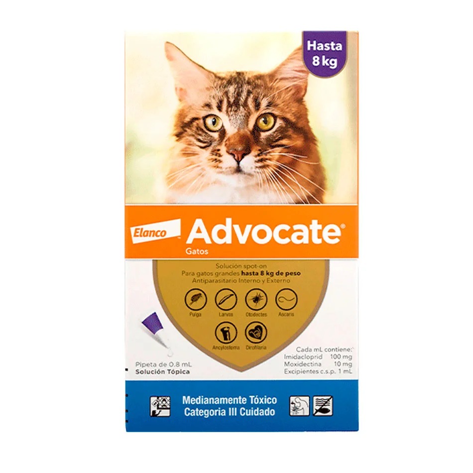 ANTIPULGAS ADVOCATE HASTA 8KG -  PIPETA PARA GATOS - 1