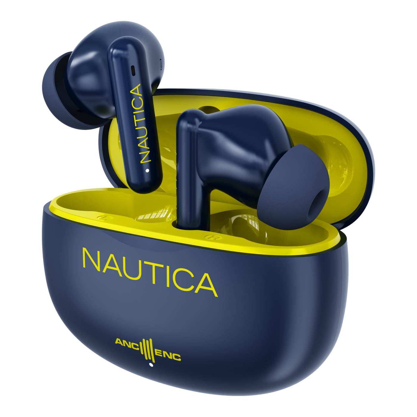 AUDÍFONOS INALÁMBRICOS NAUTICA NOISE CANCELLING ANC+ENC T680 AMARILLO-NAVY - 1