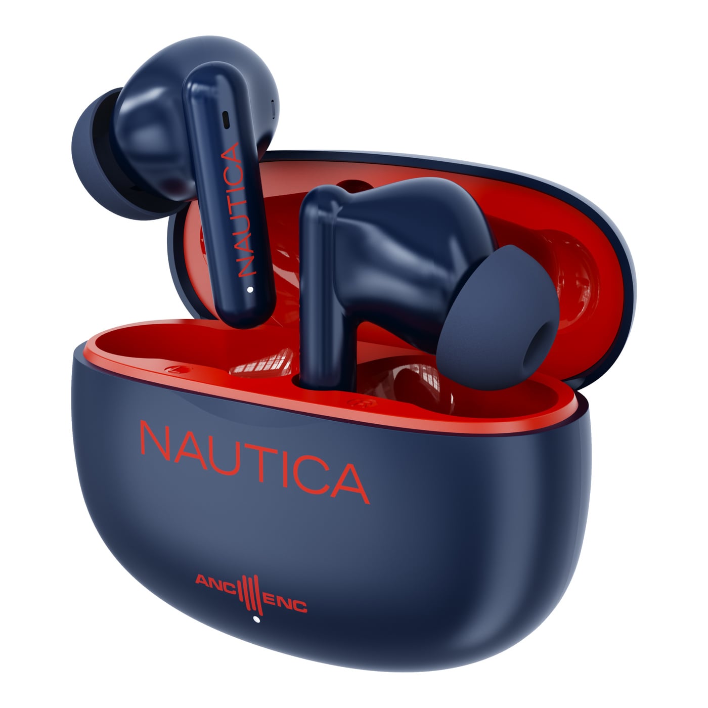 AUDÍFONOS INALÁMBRICOS NAUTICA NOISE CANCELLING ANC+ENC T680 ROJO-NAVY - 1