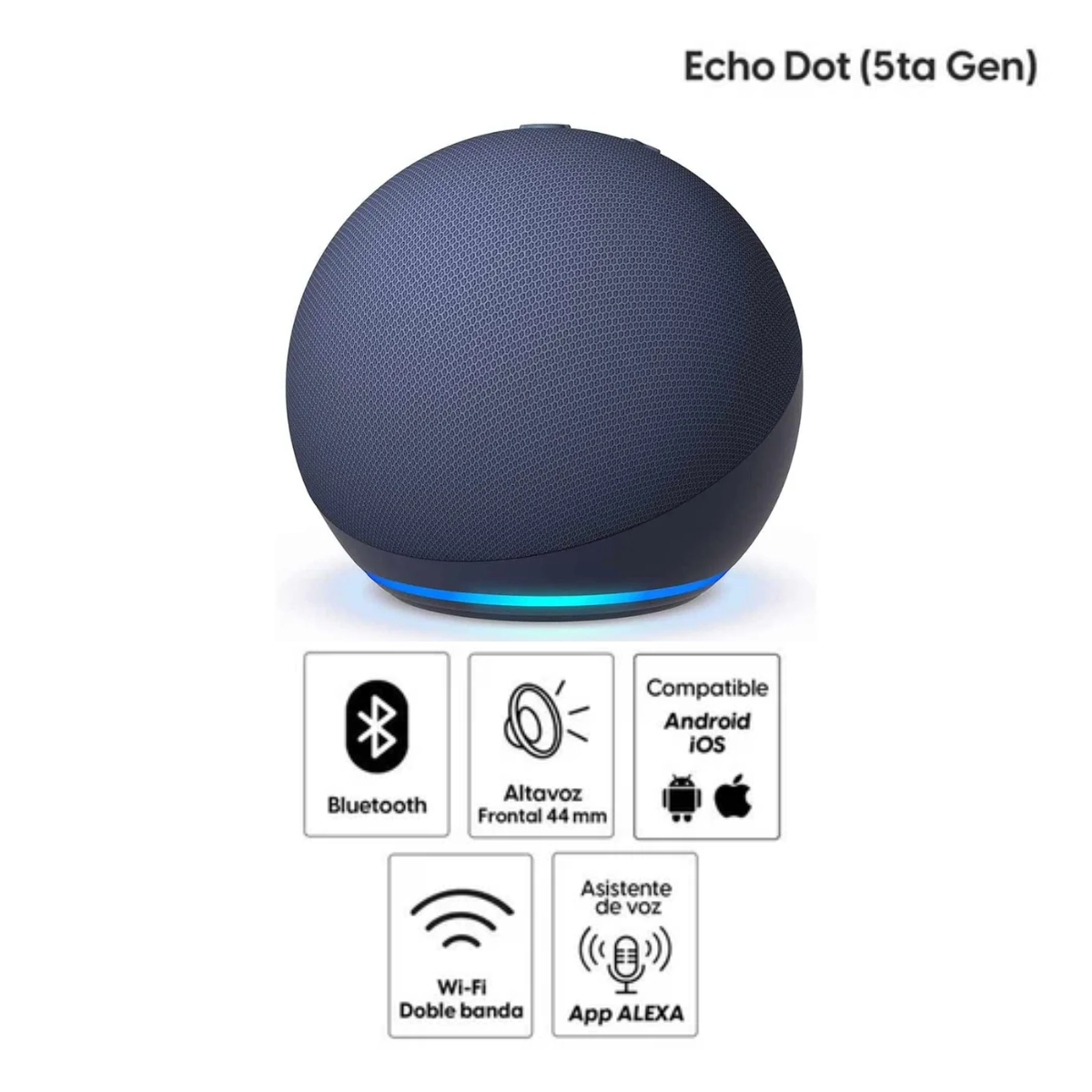 PARLANTE INTELIGENTE AMAZON ALEXA ECHO DOT 5TA GENERACIÓN - AZUL - 2