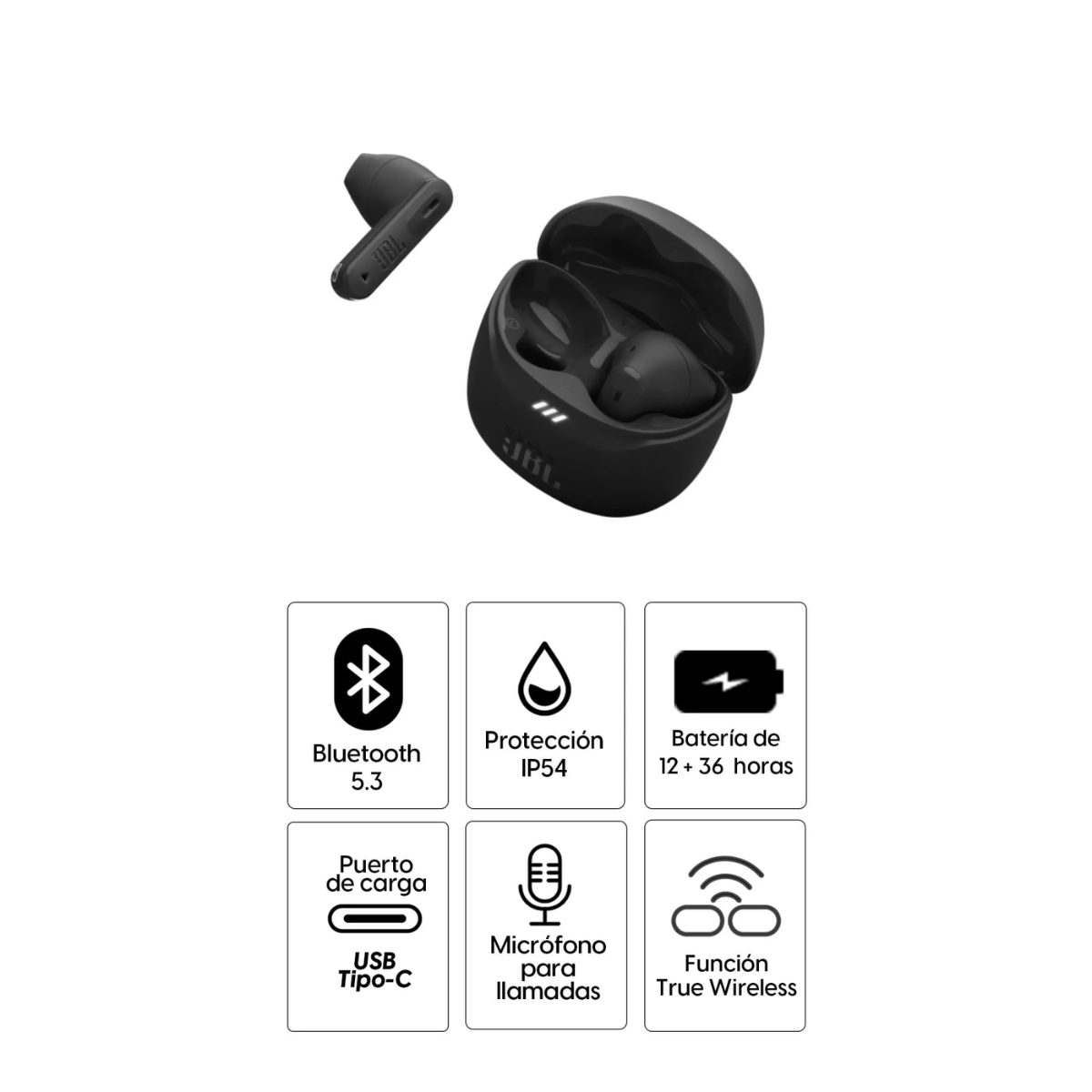 AUDÍFONOS INALÁMBRICOS JBL TUNE FLEX 2 BLUETOOTH TRUE WIRELESS NEGRO - 3