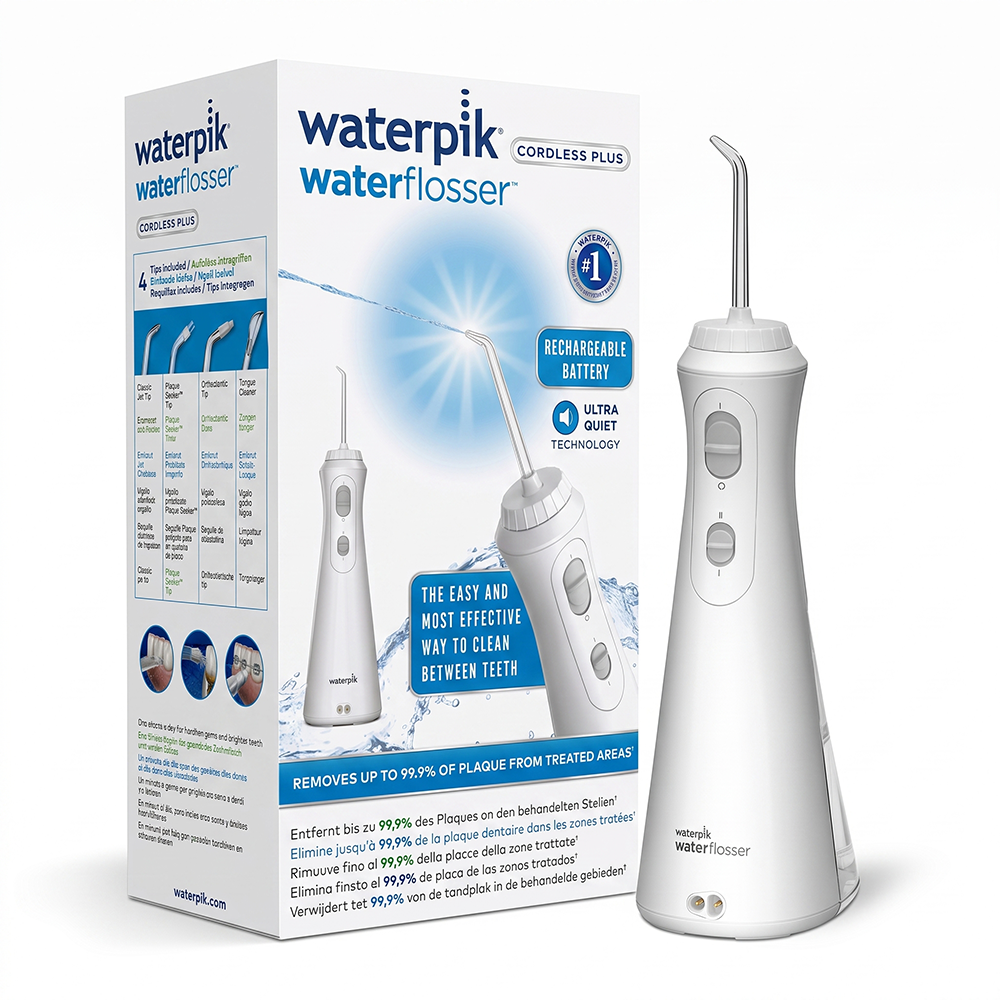 IRRIGADOR BUCAL WATERPIK NANO WP 310 SOBREMESA 3 NIVELES DE PRESIÓN 2 BOQUILLAS BLANCO - 1