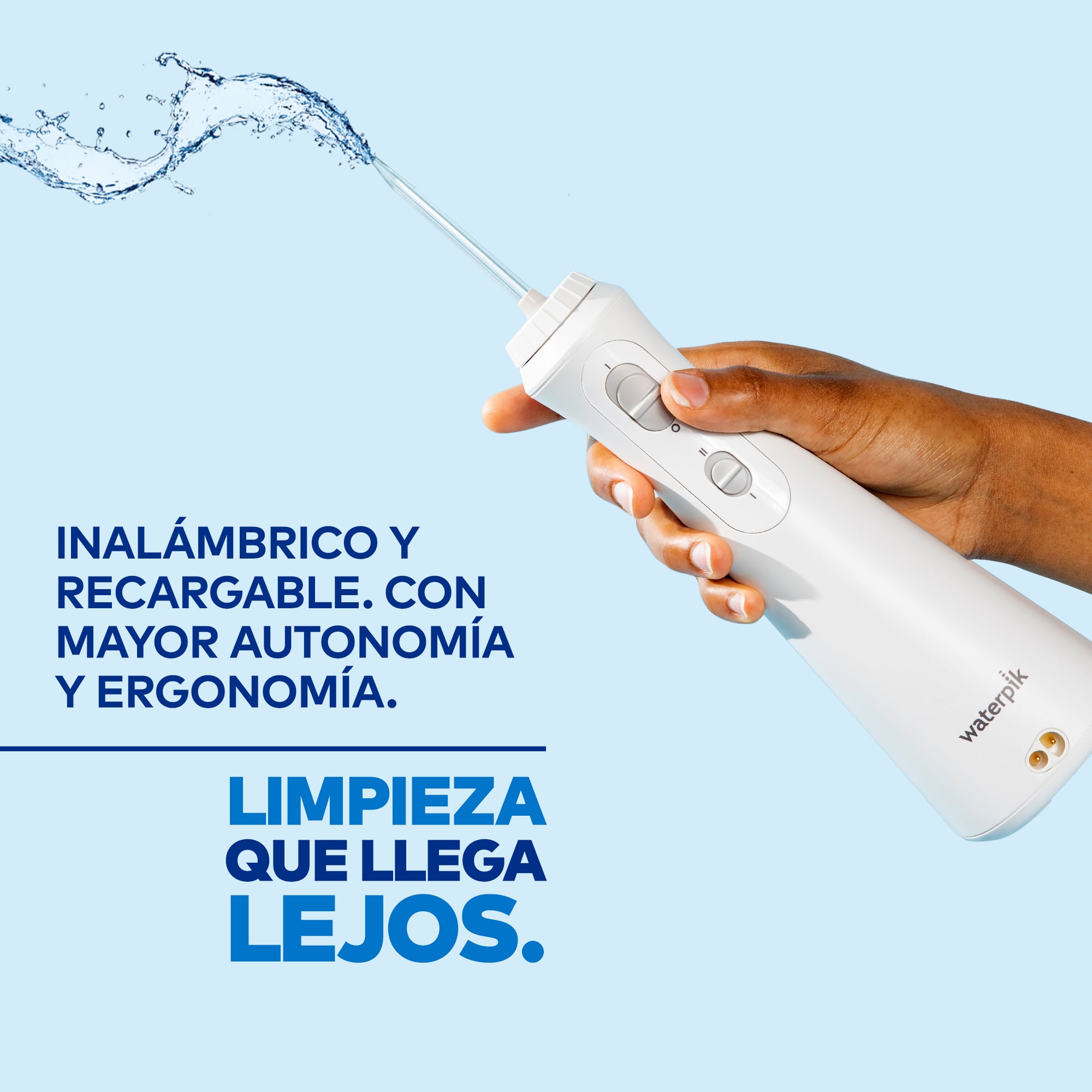 IRRIGADOR BUCAL WATERPIK NANO WP 310 SOBREMESA 3 NIVELES DE PRESIÓN 2 BOQUILLAS BLANCO - 3