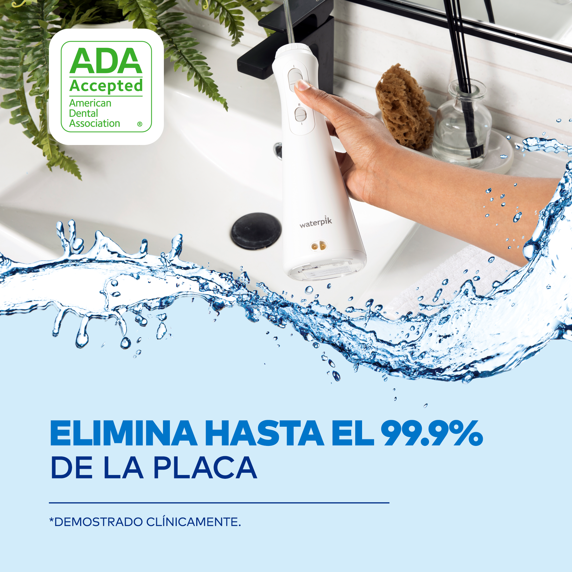 IRRIGADOR BUCAL WATERPIK NANO WP 310 SOBREMESA 3 NIVELES DE PRESIÓN 2 BOQUILLAS BLANCO - 7