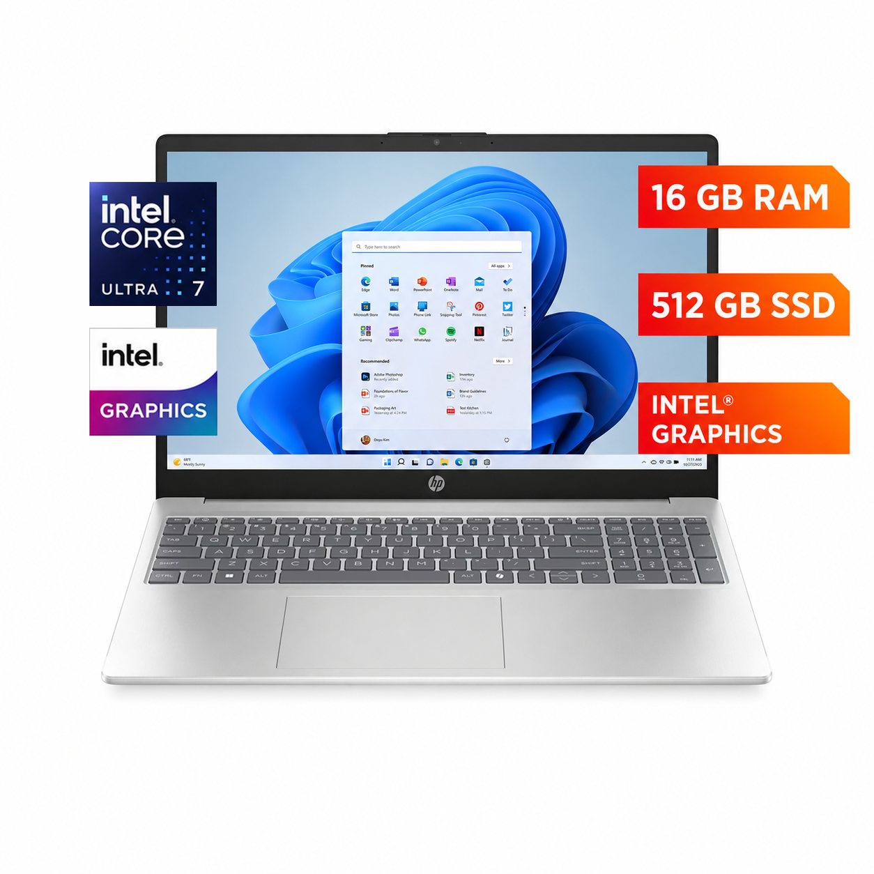 LAPTOP HP 15 TOUCH AI 15.6' FHD CORE ULTRA 7 255U 16GB RAM 512GB SSD 15 FD2747NR WINDOWS 11 - 1