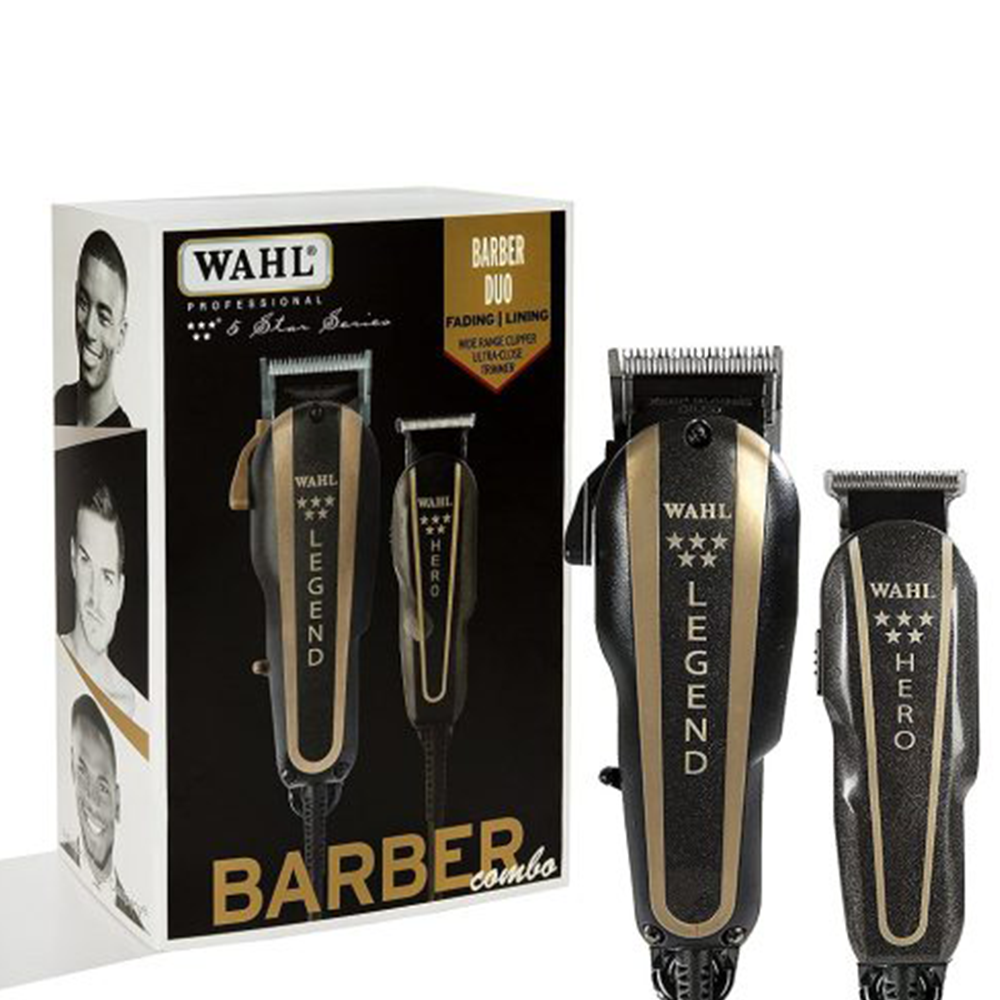 COMBO CORTADORA Y DELINEADORA DE CABELLO WAHL 5 STAR BARBER COMBO LEGEND HERO NEGRO - 1