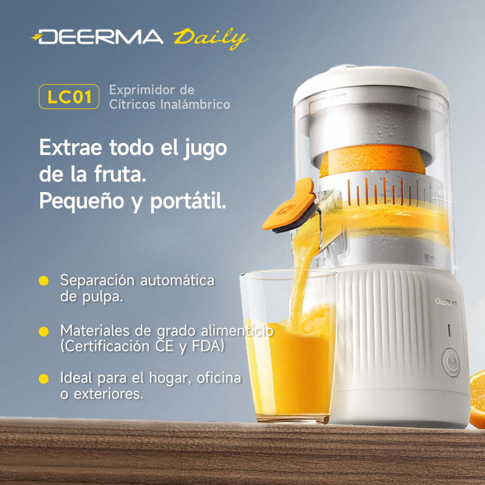 EXPRIMIDOR DE CÍTRICOS INALÁMBRICO DEERMA DEM-LC01 BLANCO - 3