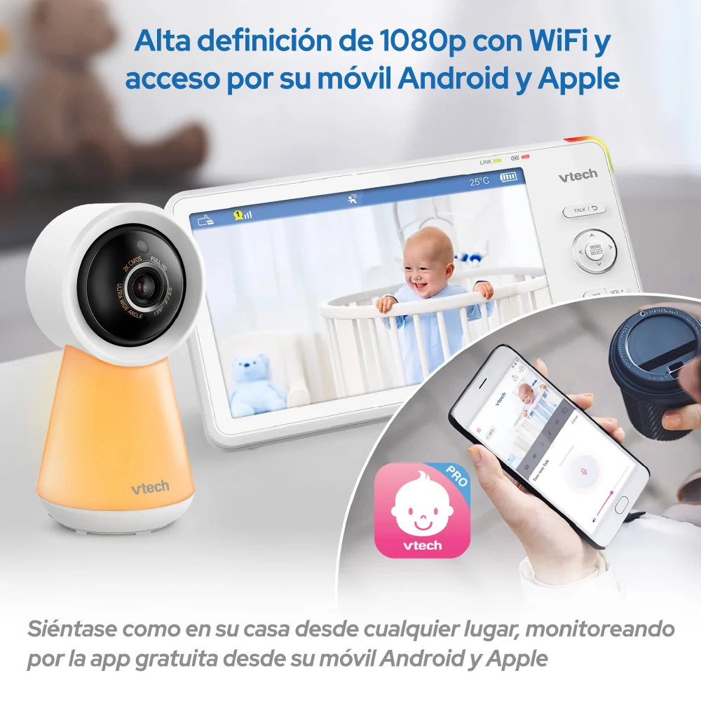 MONITOR DE VIDEO PARA BEBÉ VTECH RM5756HD FULL HD 1080P WIFI PANTALLA 5 PULGADAS Y ACCESO DESDE CELULAR - 5