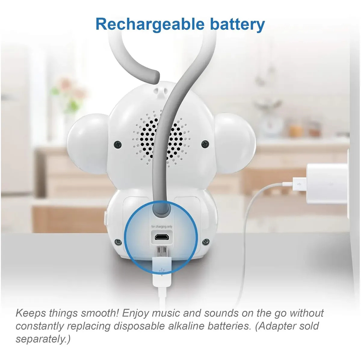 REPRODUCTOR DE RUIDO BLANCO Y LUZ NOCTURNA PORTÁTIL PARA BEBÉ VTECH BC8211 MONKEY RECARGABLE - 6