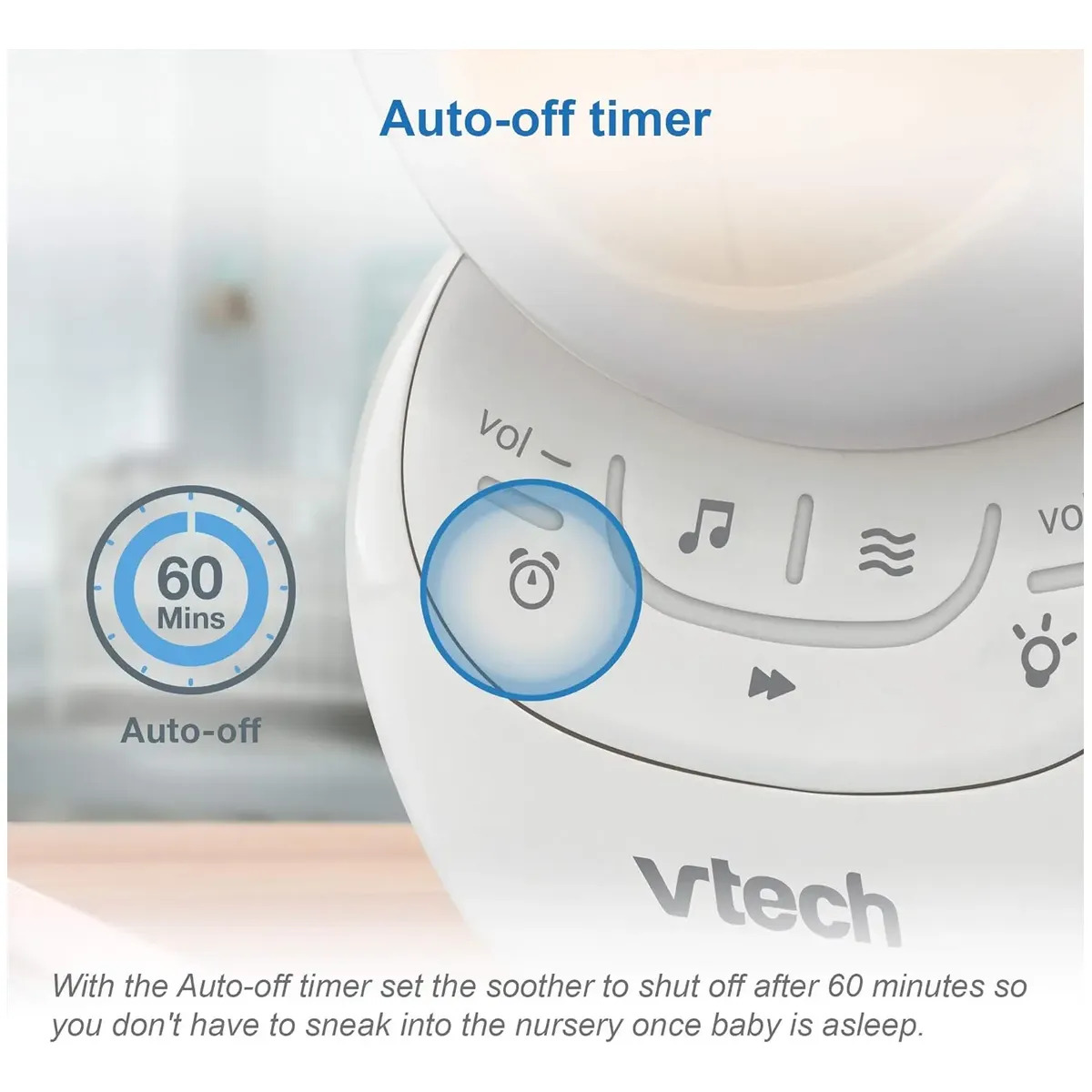REPRODUCTOR DE RUIDO BLANCO Y LUZ NOCTURNA PORTÁTIL PARA BEBÉ VTECH BC8211 MONKEY RECARGABLE - 8