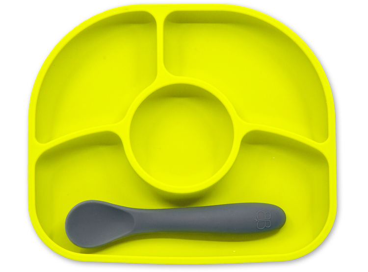 SET PLATO Y CUCHARAS BBLUV YÜMI VERDE DE SILICONA - 1