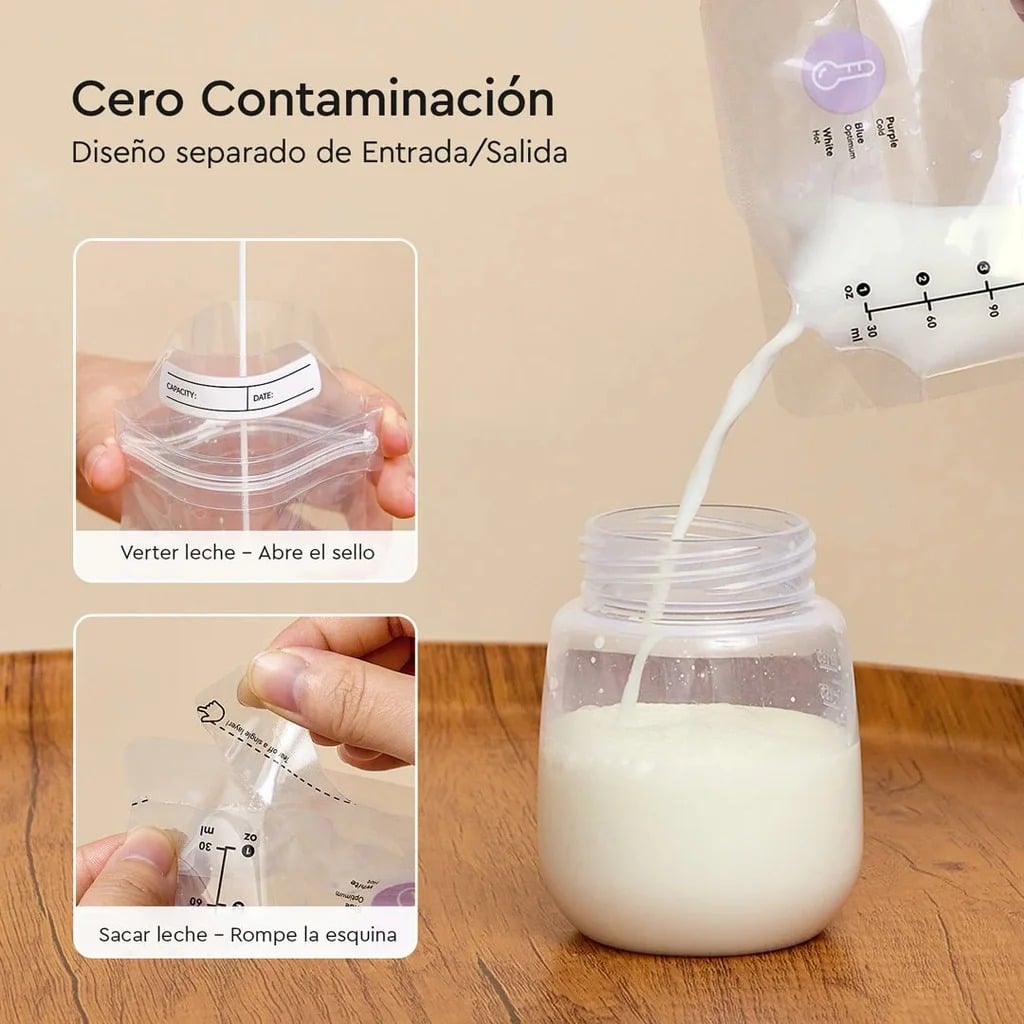 BOLSAS DE ALMACENAMIENTO DE LECHE MATERNA X50 UND 6OZ - MOMCOZY - 3