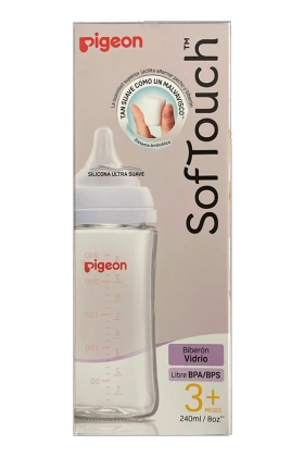BIBERON PIGEON DE VIDRIO PERISTALTICO BLANCO 240 ML / 8OZ. - 1