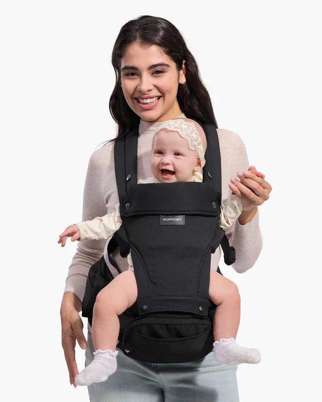 PORTABEBÉS ERGONÓMICO CON ASIENTO DE CADERA- NEGRO - 1