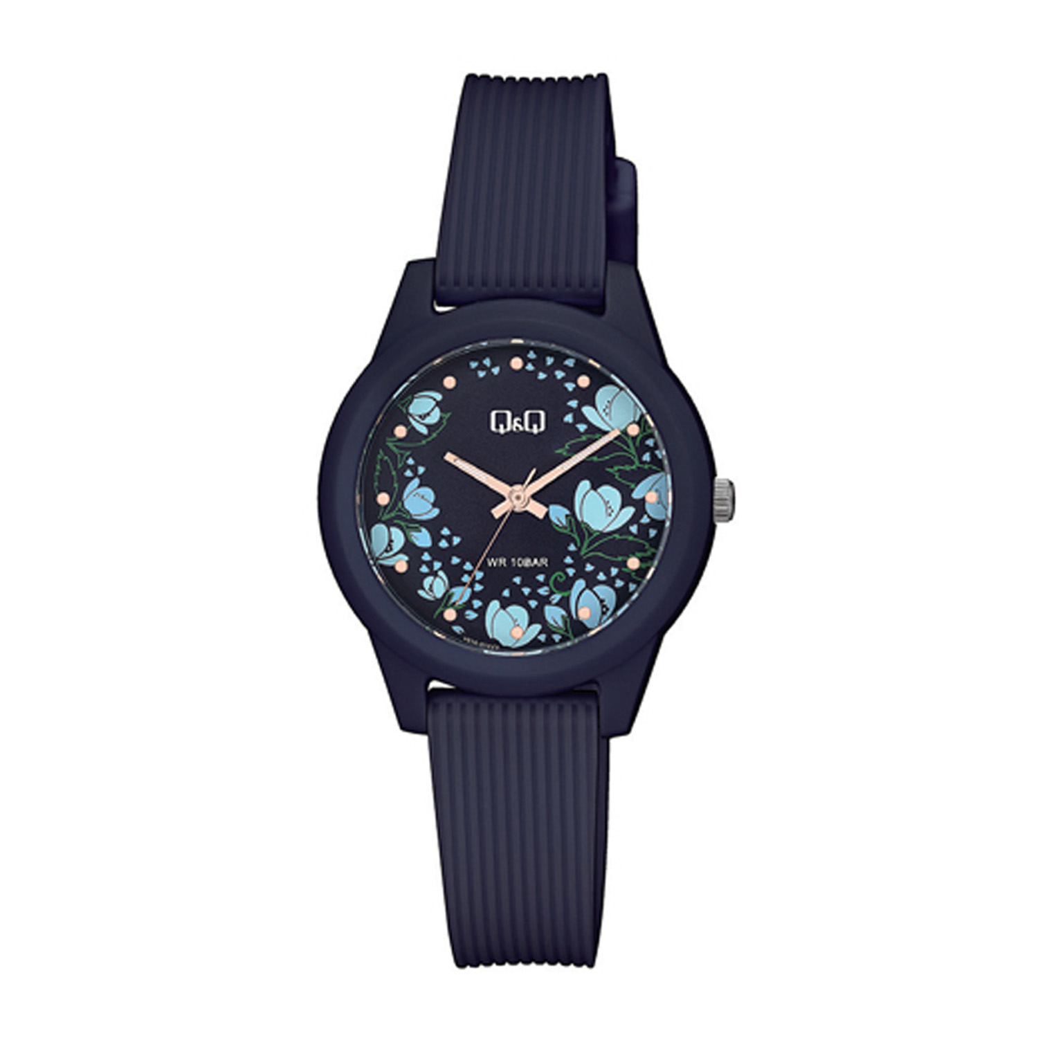 RELOJ Q&Q MUJER ACUÁTICO FLORES AZUL - 1