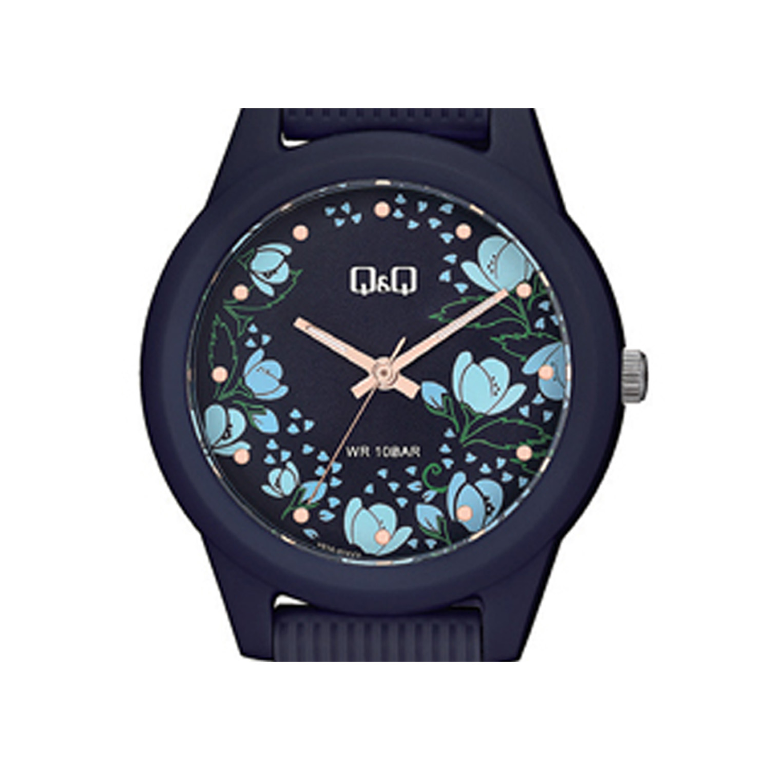 RELOJ Q&Q MUJER ACUÁTICO FLORES AZUL - 2