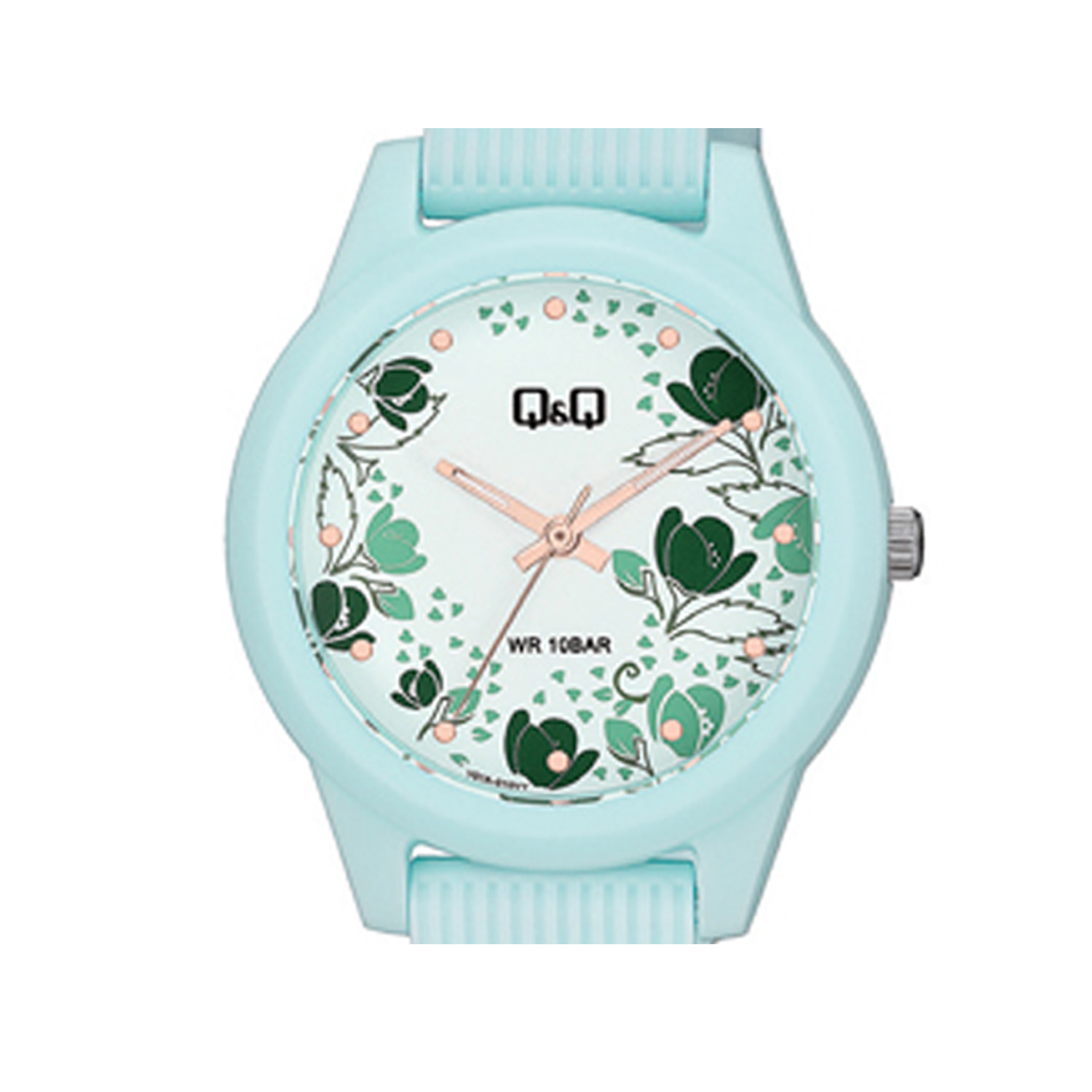 RELOJ Q&Q MUJER ACUÁTICO FLORES CELESTE - 2