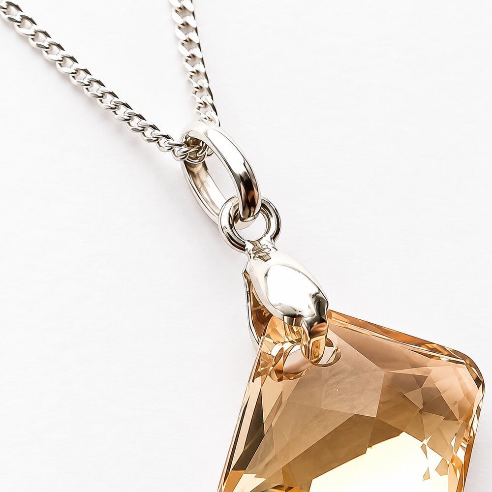 Collar de Plata 925 con Dije Rombo Ámbar - Cadena Fina y Elegante - Regalo Especial para Enamorar - 4