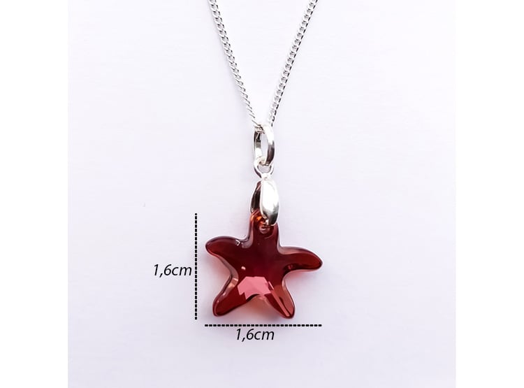 Collar de Plata 925 para Mujer con Dije Estrella de Mar Borgoña - Regalo Elegante y Femenino - 2
