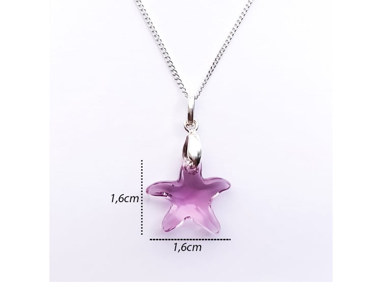 Collar de Plata 925 para Mujer con Dije Estrella de Mar Lila - Regalo Elegante para Sorprender - 2