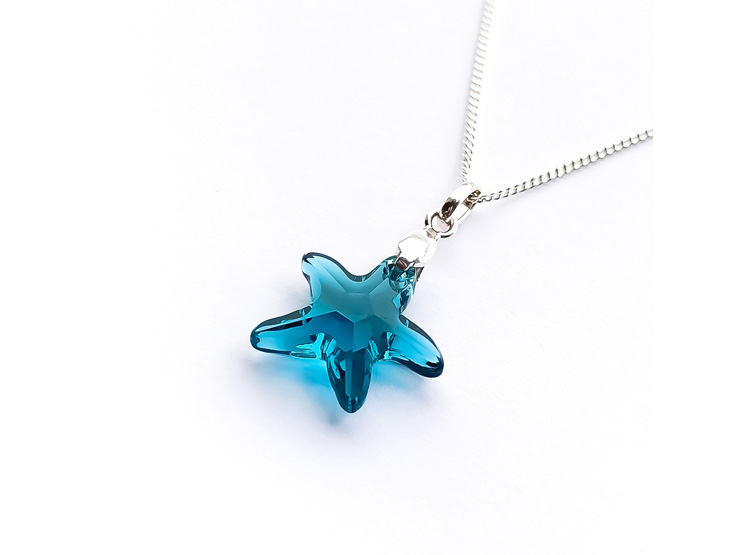 Collar de Plata 925 para Mujer con Dije Estrella de Mar Turquesa - Regalo Ideal para Sorprender - 1