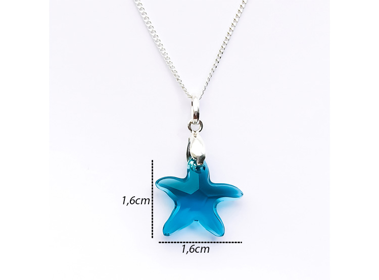 Collar de Plata 925 para Mujer con Dije Estrella de Mar Turquesa - Regalo Ideal para Sorprender - 2