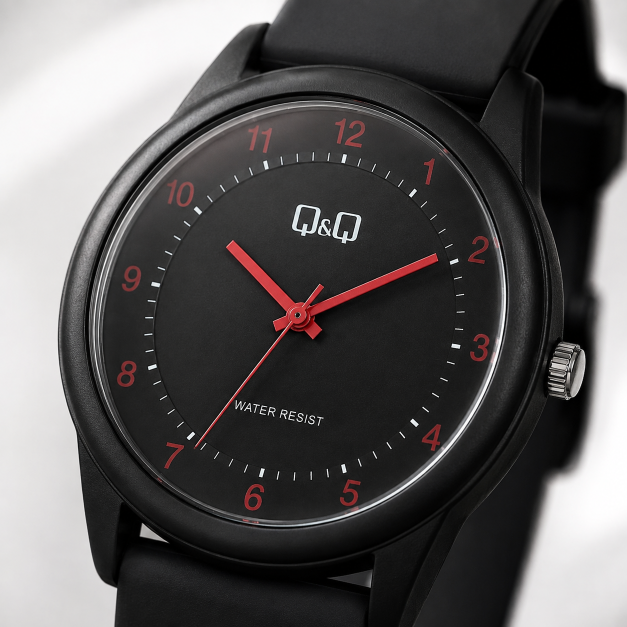 RELOJ Q&Q VS60J007Y PARA HOMBRE ACUÁTICO 3 BAR NEGRO ANALÓGICO CORREA DE RESINA 38 MM - 2