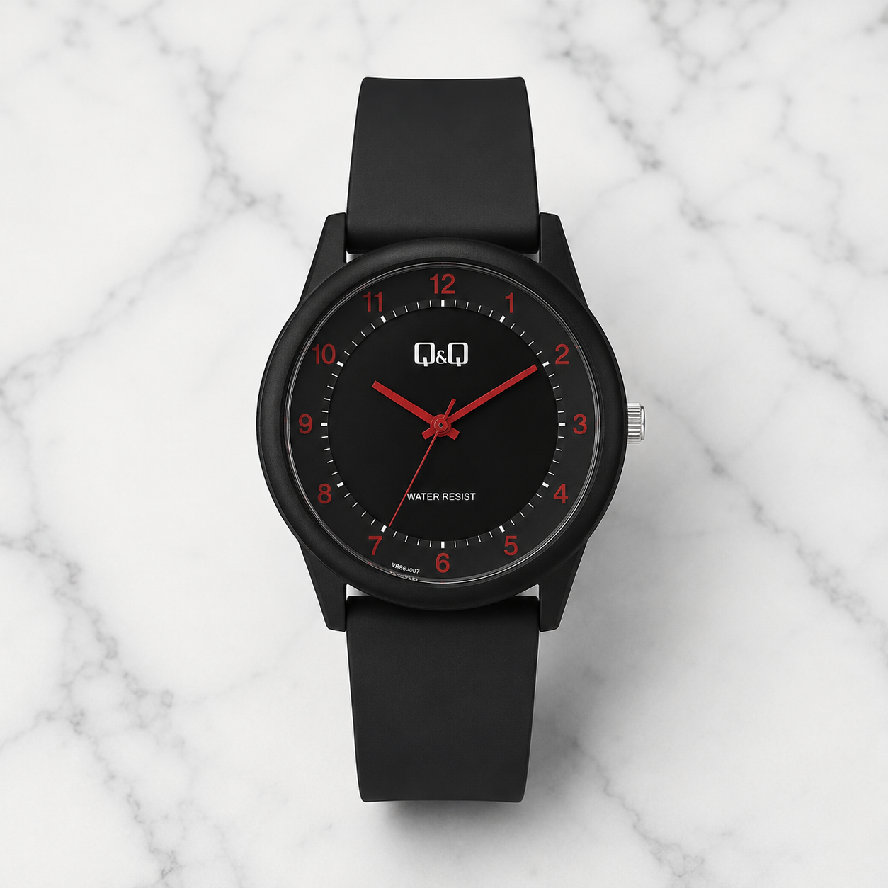 RELOJ Q&Q VS60J007Y PARA HOMBRE ACUÁTICO 3 BAR NEGRO ANALÓGICO CORREA DE RESINA 38 MM - 5