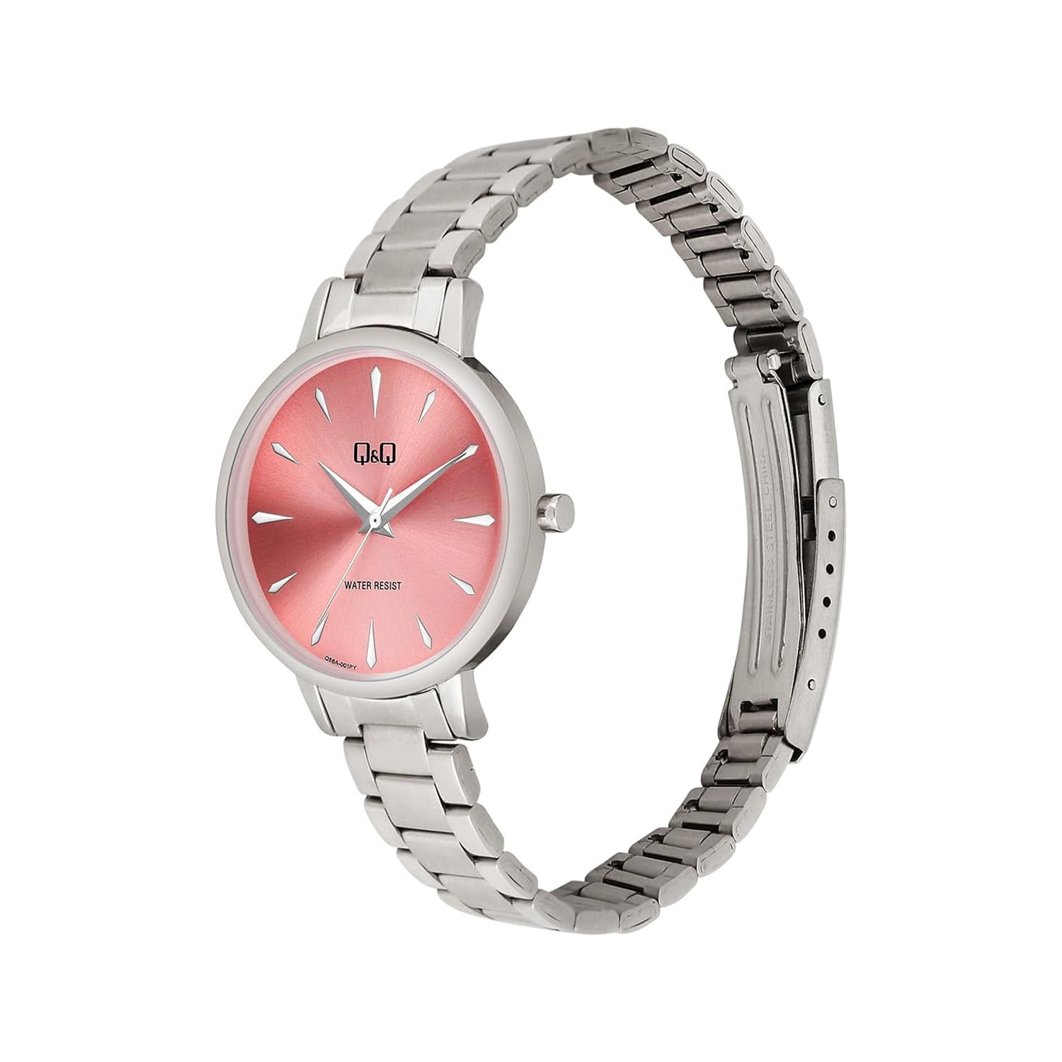 RELOJ QYQ MUJER COLOR PLATEADO CON BRAZALETE DE ACERO Y CIERRE DESPLEGABLE RESISTENTE AL AGUA - REGALO ELEGANTE PARA MUJER - 3