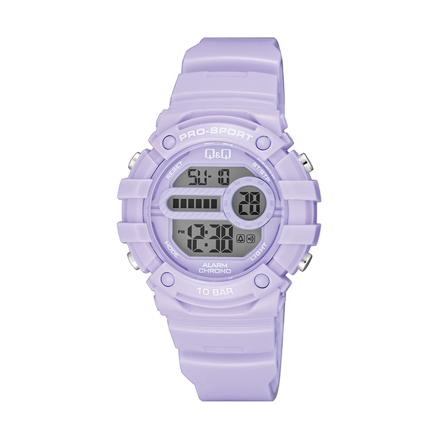 RELOJ Q&Q G15A-004VY DIGITAL PARA MUJER LILA 10 BAR CON ALARMA CRONÓMETRO Y LUZ - 1
