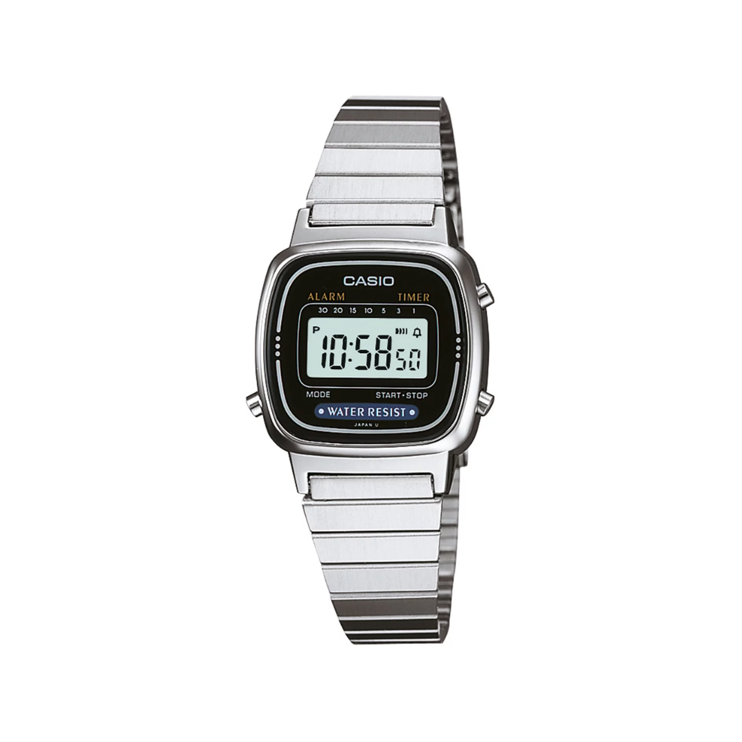 RELOJ DISEÑO VINTAGE PARA MUJER RESISTENTE AL AGUA - DISEÑO RETRO ELEGANTE COLOR PLATEADO FONDO NEGRO - REGALO IDEAL PARA MUJER - 1