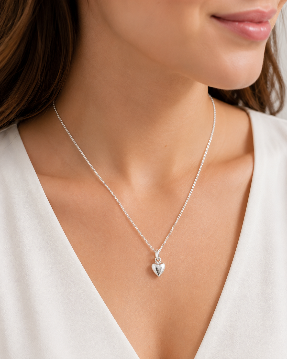 COLLAR PARA MUJER CON DIJE DE CORAZÓN DE PLATA 925 REGALO IDEAL PARA MUJER - 2