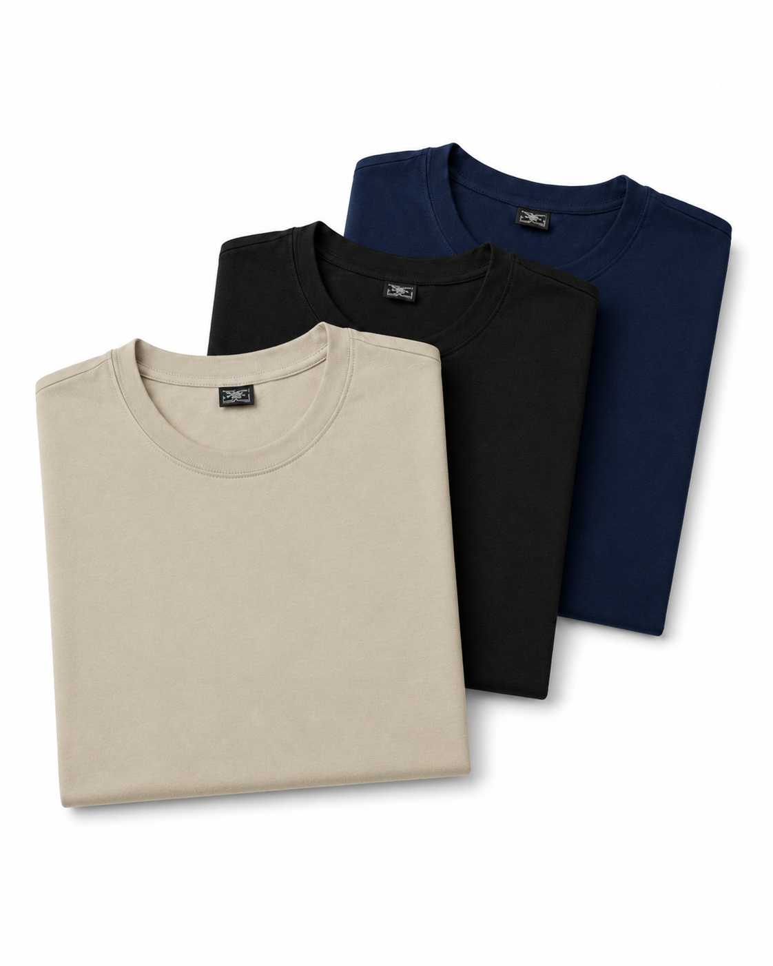 PACK 3 POLOS BASICOS PARA HOMBRE 100% ALGODÓN PIMA COLOR NEGRO AZUL Y BEIGE REGALO IDEAL PARA HOMBRE - 1