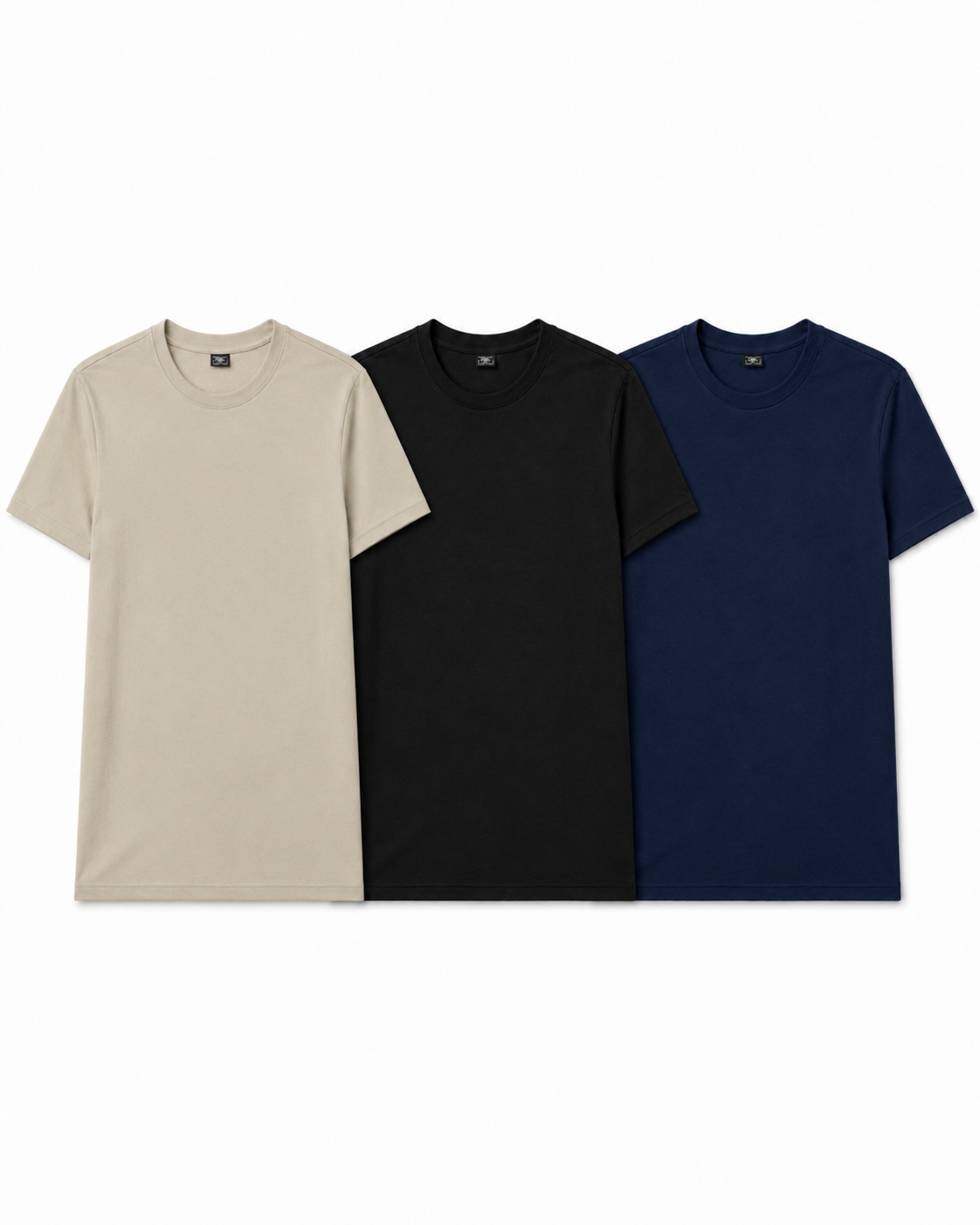 PACK 3 POLOS BASICOS PARA HOMBRE 100% ALGODÓN PIMA COLOR NEGRO AZUL Y BEIGE REGALO IDEAL PARA HOMBRE - 2