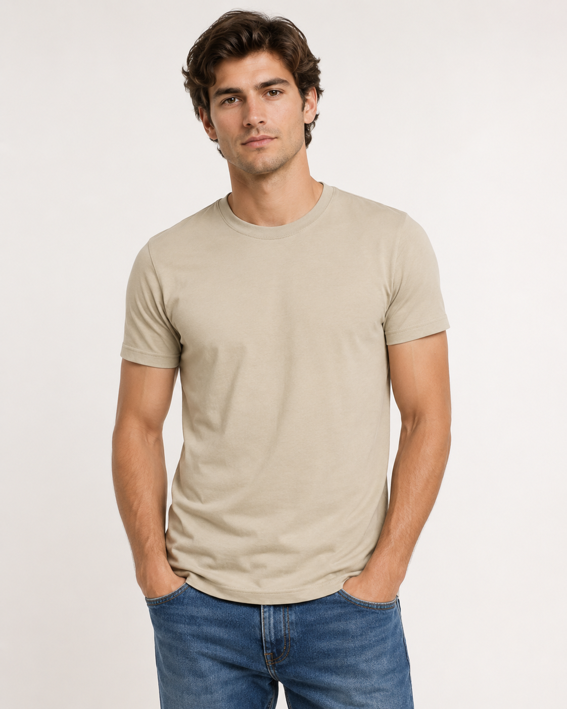PACK 3 POLOS BASICOS PARA HOMBRE 100% ALGODÓN PIMA COLOR NEGRO AZUL Y BEIGE REGALO IDEAL PARA HOMBRE - 5