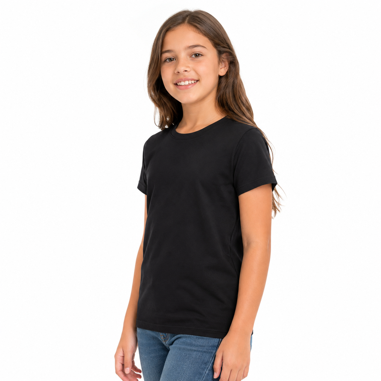 PACK DE 3 POLOS PARA NIÑA 100% ALGODÓN PIMA COLOR NEGRO AZUL Y BLANCO MANGA CORTA SUAVE Y CÓMODO - 2
