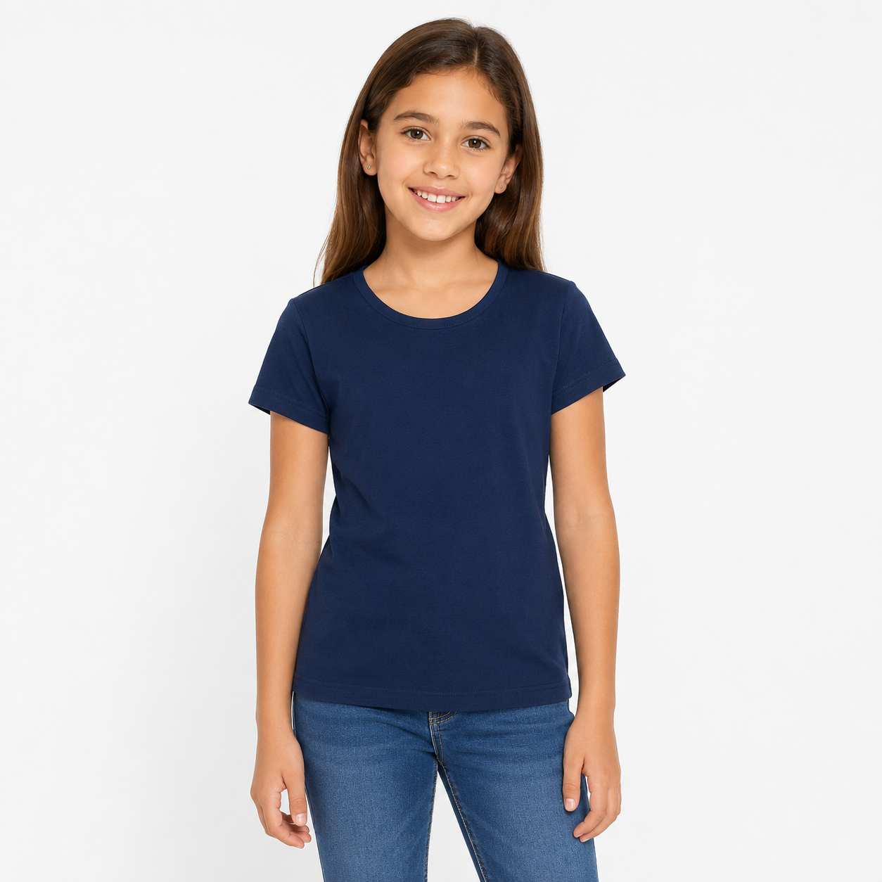 PACK DE 3 POLOS PARA NIÑA 100% ALGODÓN PIMA COLOR NEGRO AZUL Y BLANCO MANGA CORTA SUAVE Y CÓMODO - 3
