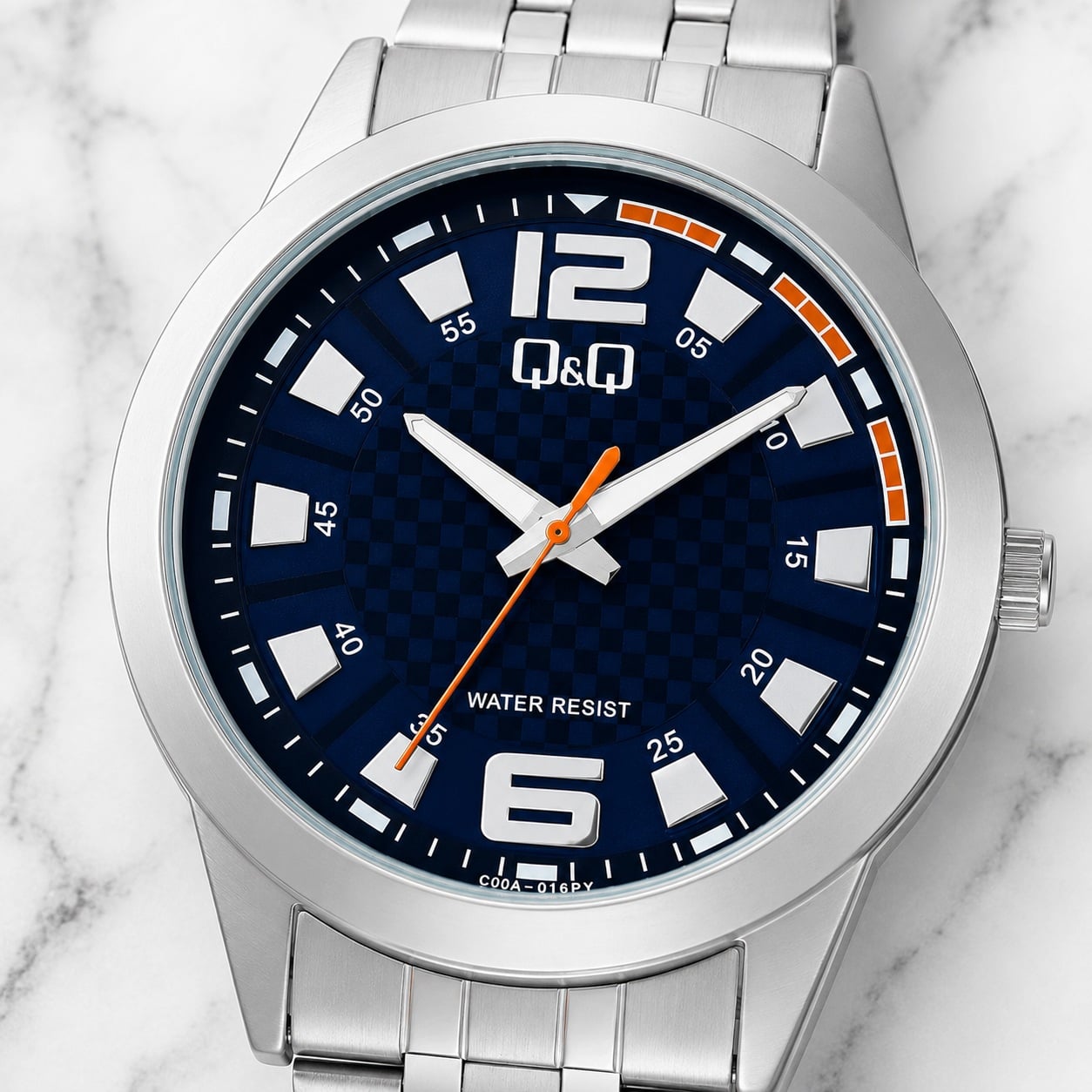RELOJ QYQ C00A-016PY PARA HOMBRE PLATEADO ESFERA AZUL BRAZALETE METÁLICO 40 MM 3 BAR - 3