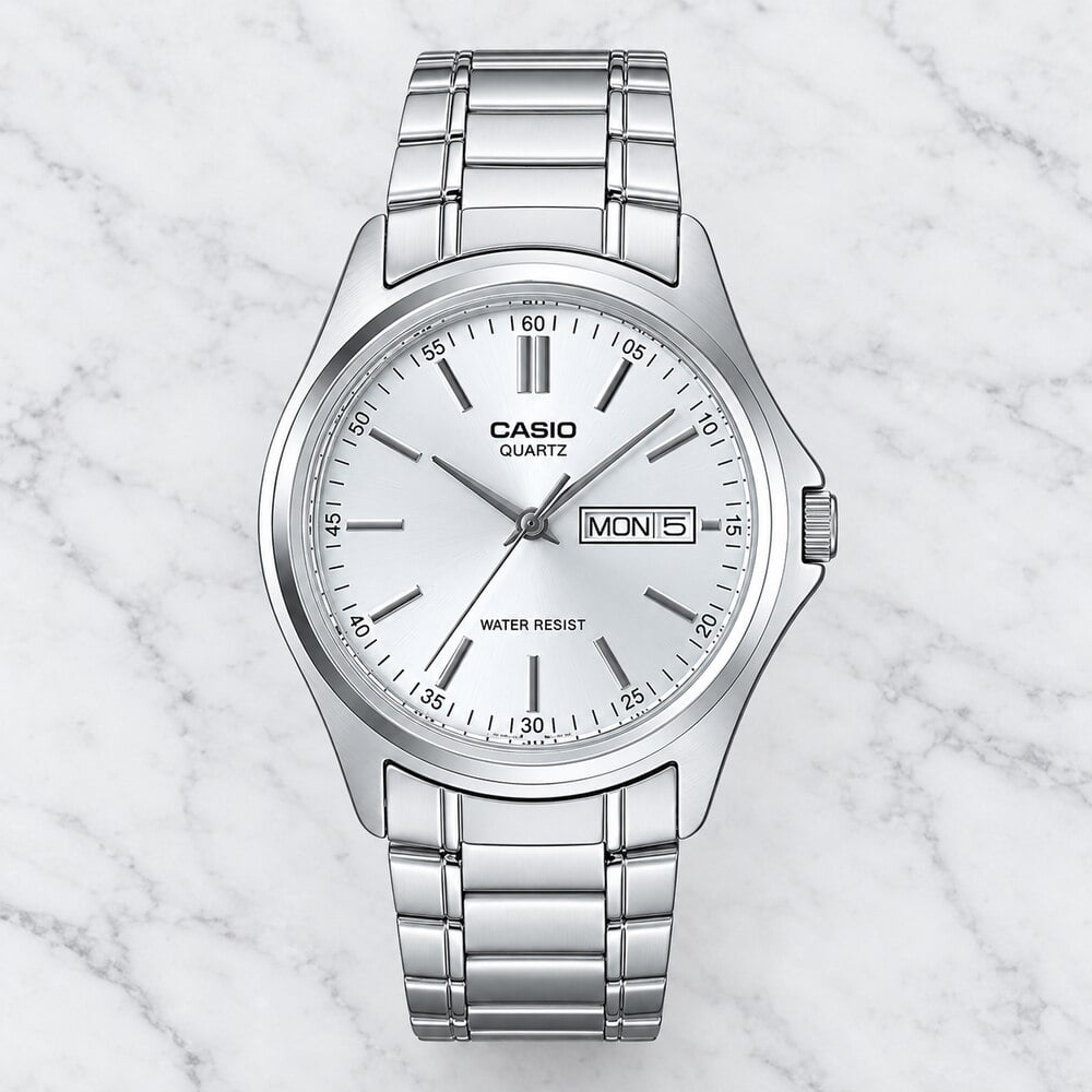 RELOJ CASIO MTP-1239D-7A HOMBRE ESFERA PLATEADA ANALÓGICO DÍA Y FECHA - 1