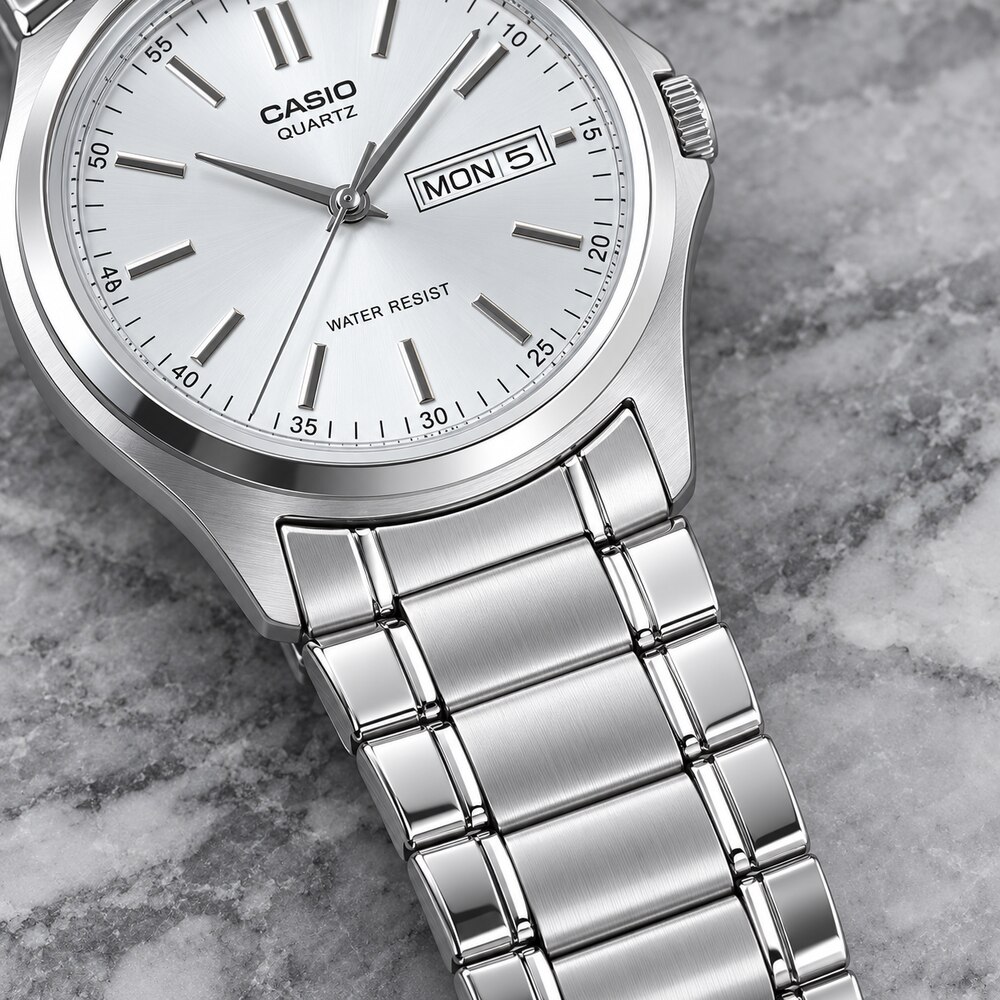 RELOJ CASIO MTP-1239D-7A HOMBRE ESFERA PLATEADA ANALÓGICO DÍA Y FECHA - 4