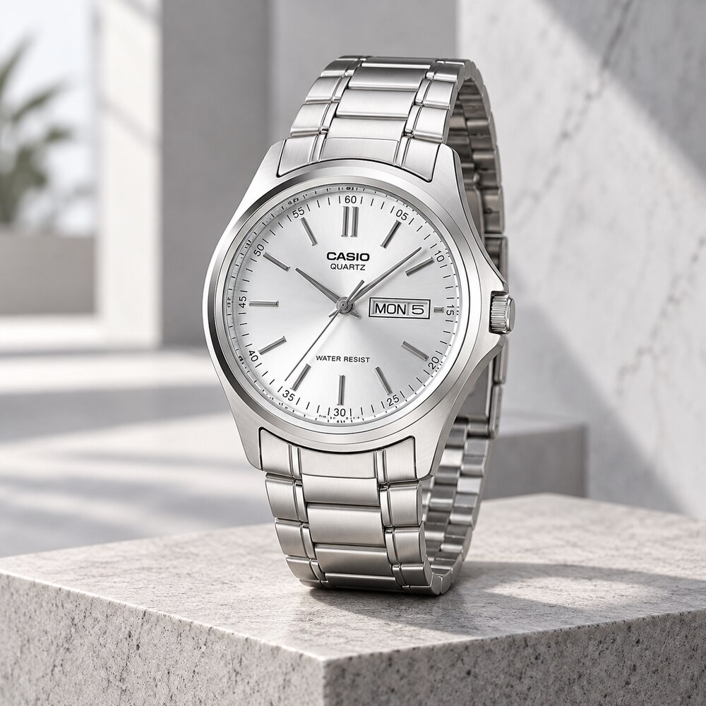 RELOJ CASIO MTP-1239D-7A HOMBRE ESFERA PLATEADA ANALÓGICO DÍA Y FECHA - 5