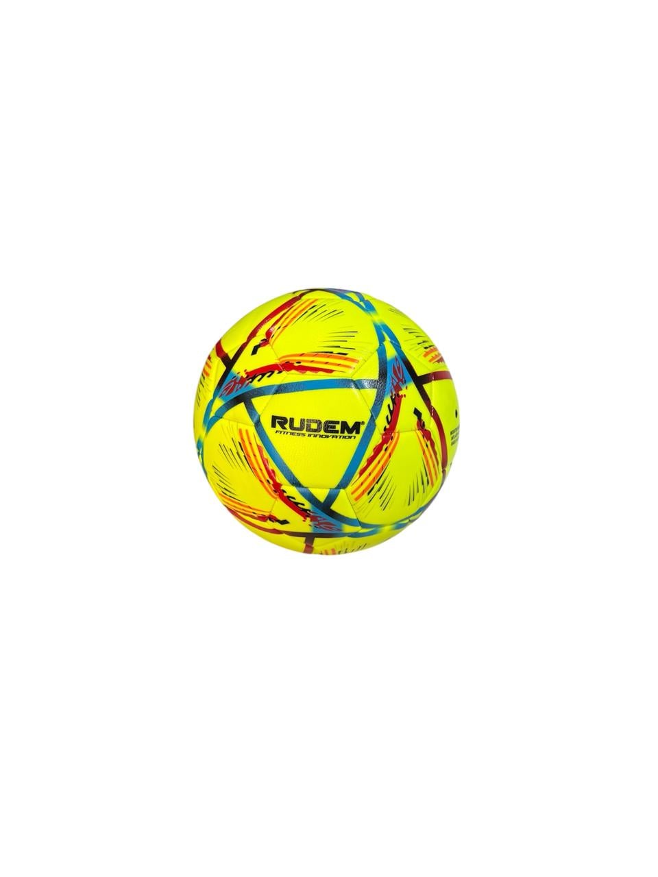 PELOTA DE FUTBOL RUDEM CUERO PVC FOAM 3.5MM (AMARILLA FOSFORESCENTE CON ROJO) - 1