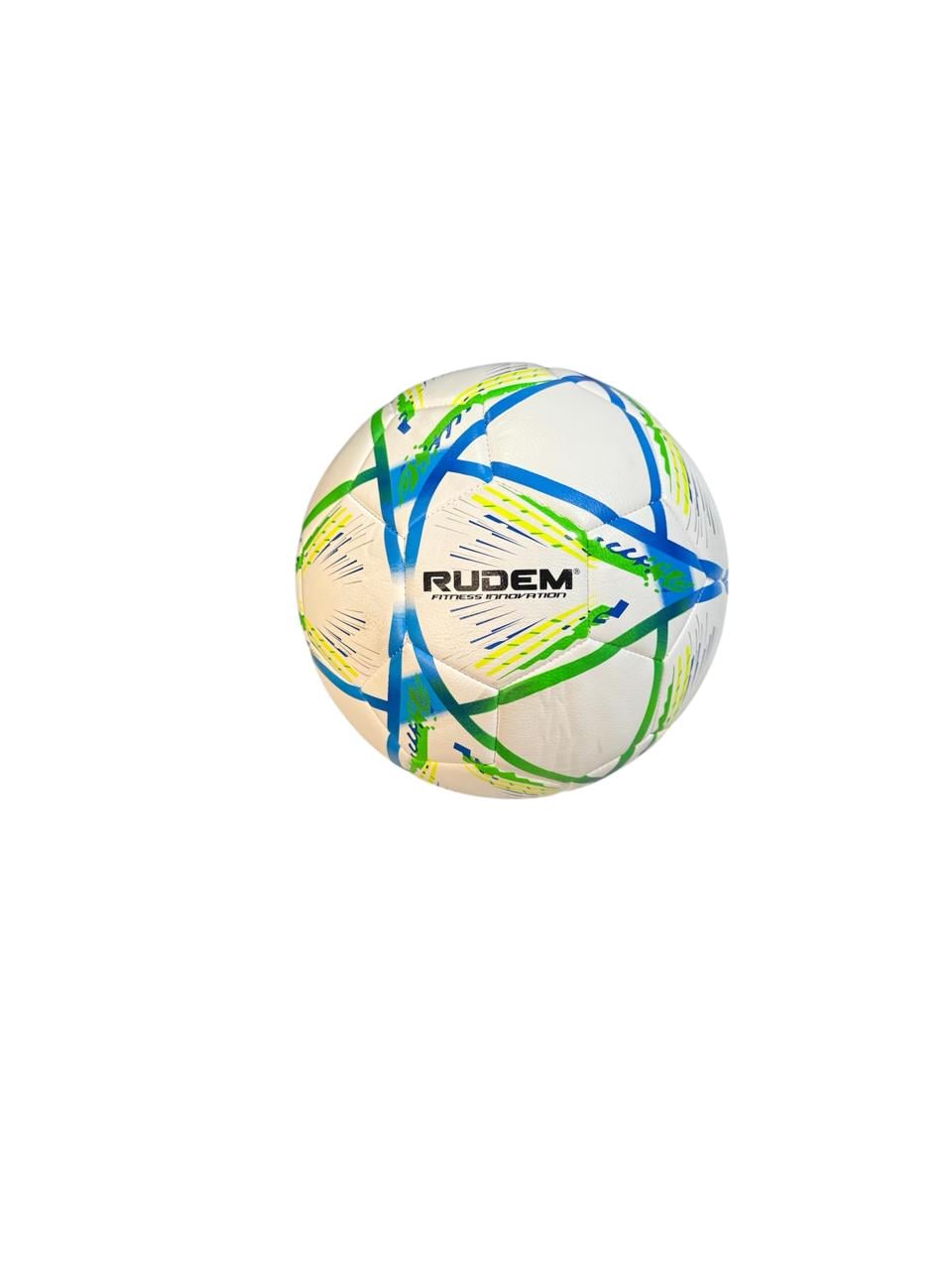 PELOTA DE FUTBOL RUDEM CUERO PVC FOAM 3.5 MM (BLANCO CON VERDE) - 1